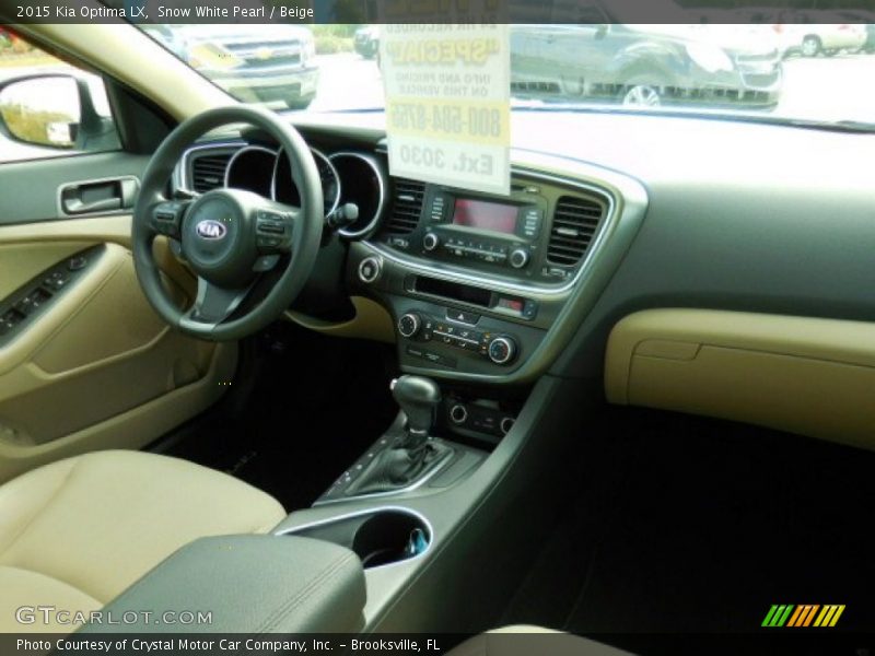 Snow White Pearl / Beige 2015 Kia Optima LX