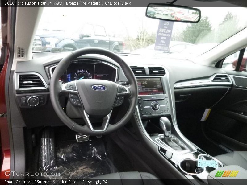 Bronze Fire Metallic / Charcoal Black 2016 Ford Fusion Titanium AWD