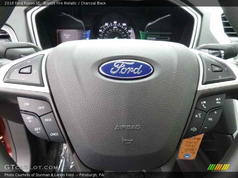Bronze Fire Metallic / Charcoal Black 2016 Ford Fusion SE