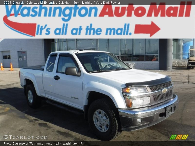 Summit White / Very Dark Pewter 2005 Chevrolet Colorado LS Extended Cab 4x4