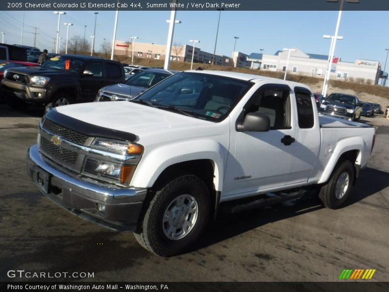 Summit White / Very Dark Pewter 2005 Chevrolet Colorado LS Extended Cab 4x4