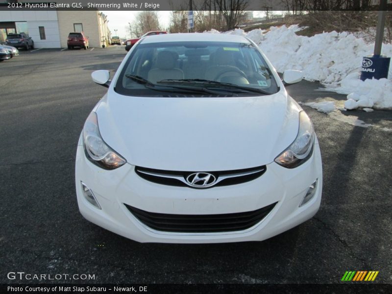 Shimmering White / Beige 2012 Hyundai Elantra GLS