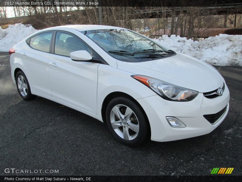Shimmering White / Beige 2012 Hyundai Elantra GLS
