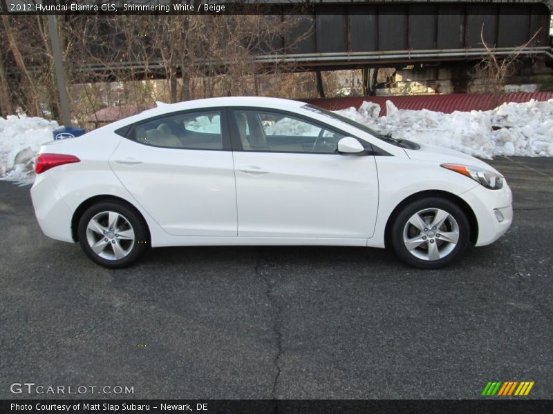 Shimmering White / Beige 2012 Hyundai Elantra GLS