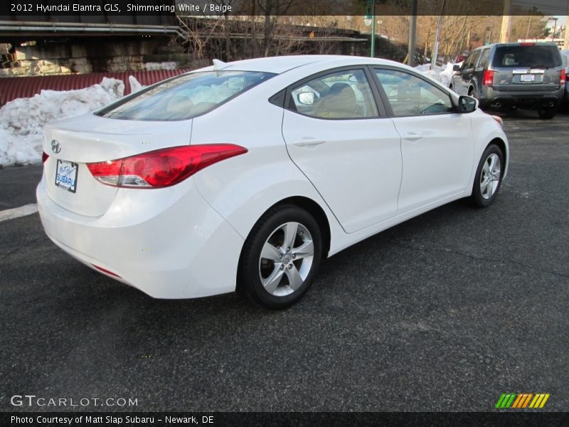 Shimmering White / Beige 2012 Hyundai Elantra GLS