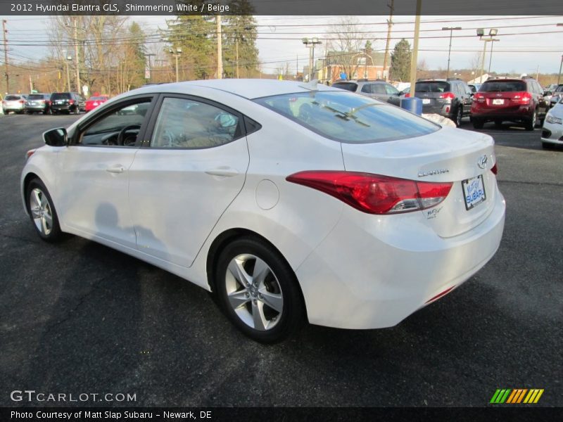 Shimmering White / Beige 2012 Hyundai Elantra GLS