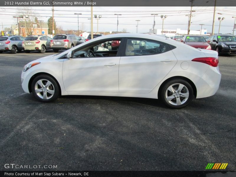 Shimmering White / Beige 2012 Hyundai Elantra GLS