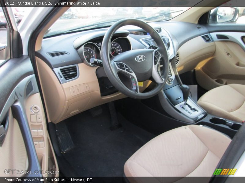 Shimmering White / Beige 2012 Hyundai Elantra GLS