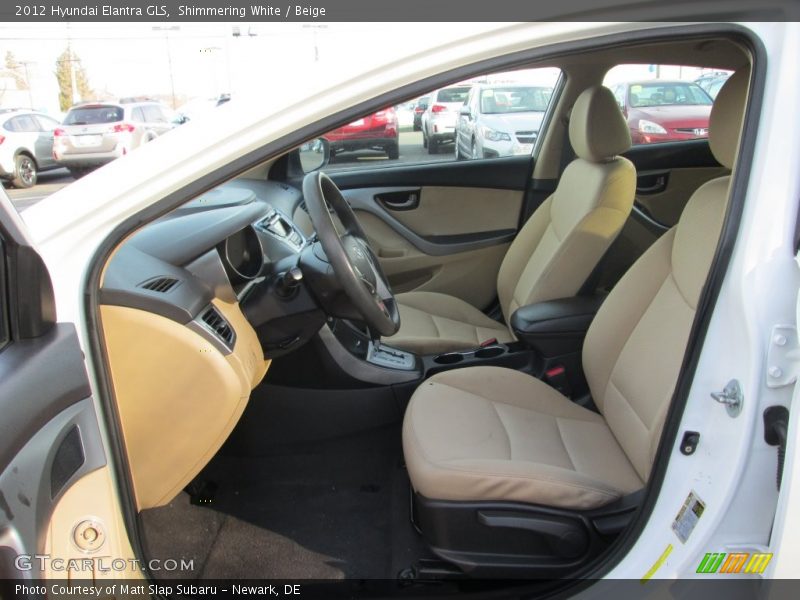 Shimmering White / Beige 2012 Hyundai Elantra GLS