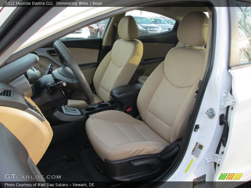 Shimmering White / Beige 2012 Hyundai Elantra GLS