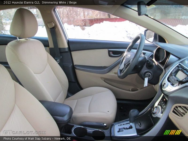 Shimmering White / Beige 2012 Hyundai Elantra GLS