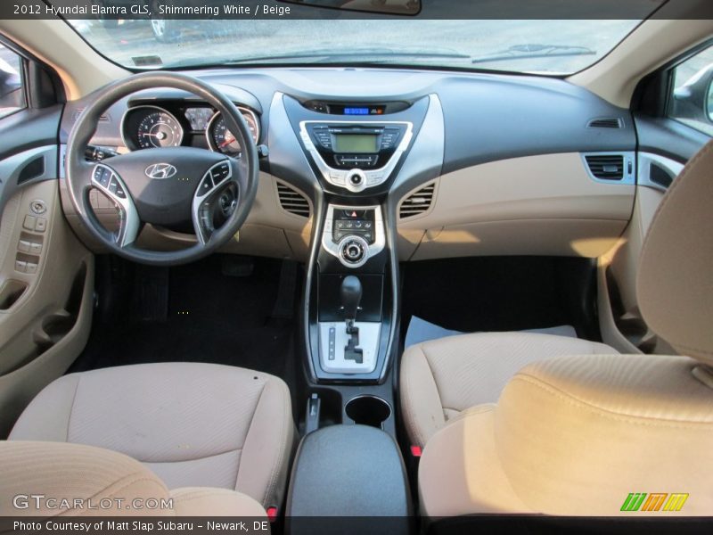 Shimmering White / Beige 2012 Hyundai Elantra GLS