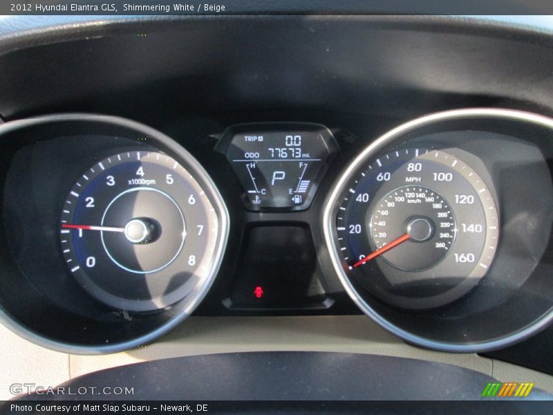 Shimmering White / Beige 2012 Hyundai Elantra GLS