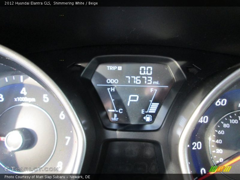 Shimmering White / Beige 2012 Hyundai Elantra GLS