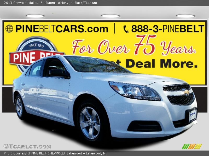Summit White / Jet Black/Titanium 2013 Chevrolet Malibu LS