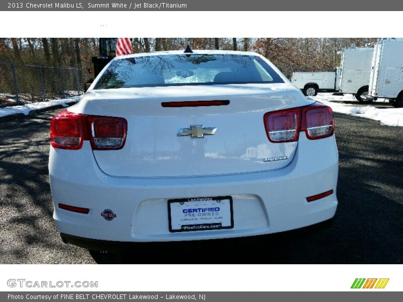 Summit White / Jet Black/Titanium 2013 Chevrolet Malibu LS