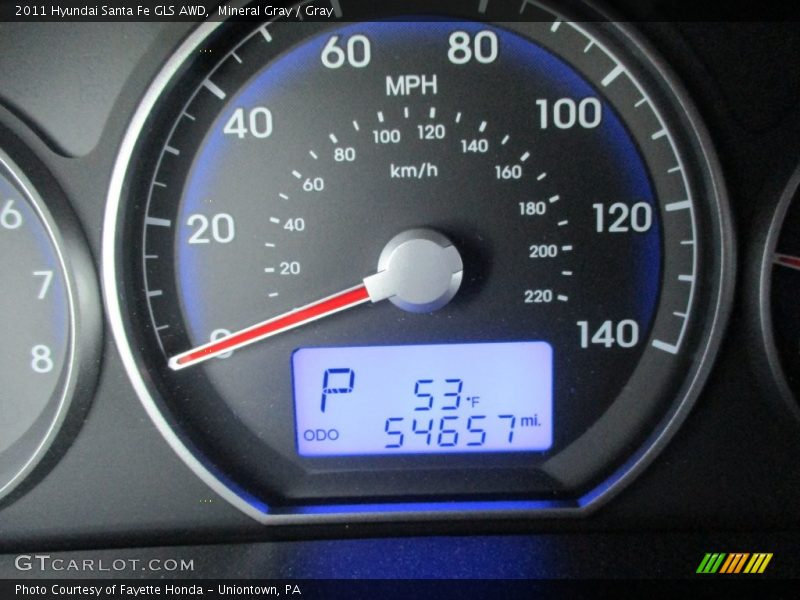 Mineral Gray / Gray 2011 Hyundai Santa Fe GLS AWD