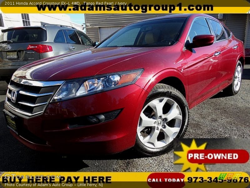 Tango Red Pearl / Ivory 2011 Honda Accord Crosstour EX-L 4WD