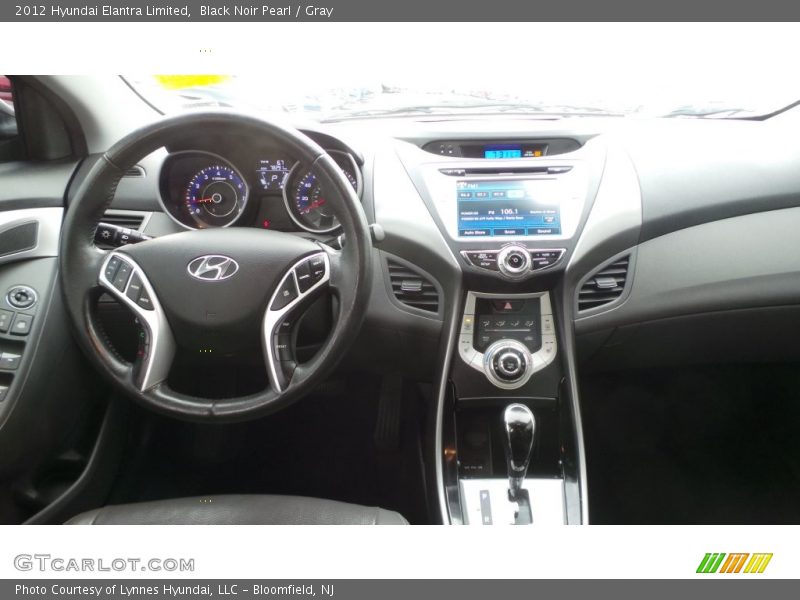 Black Noir Pearl / Gray 2012 Hyundai Elantra Limited