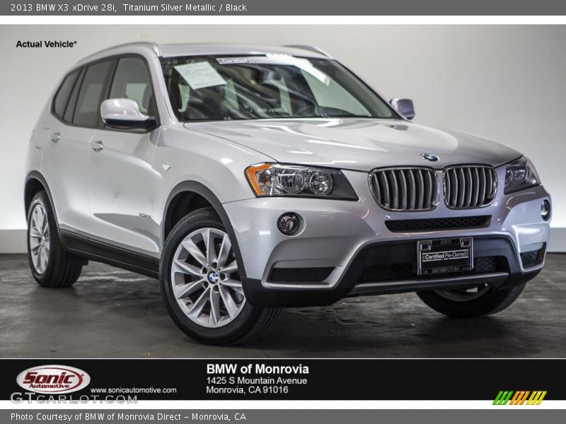 Titanium Silver Metallic / Black 2013 BMW X3 xDrive 28i