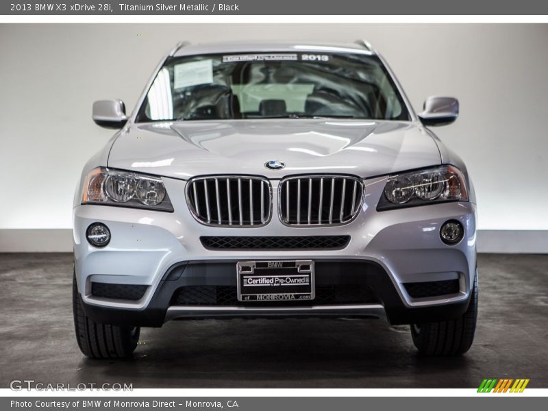 Titanium Silver Metallic / Black 2013 BMW X3 xDrive 28i