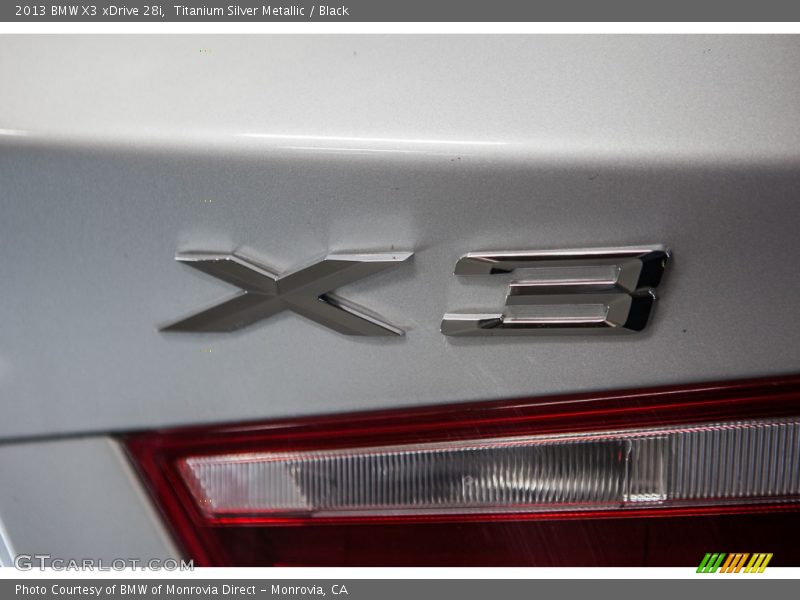 Titanium Silver Metallic / Black 2013 BMW X3 xDrive 28i