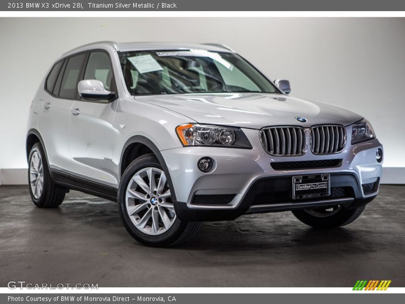 Titanium Silver Metallic / Black 2013 BMW X3 xDrive 28i