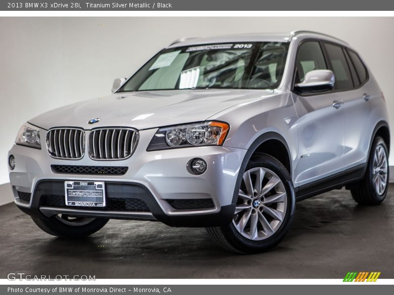 Titanium Silver Metallic / Black 2013 BMW X3 xDrive 28i