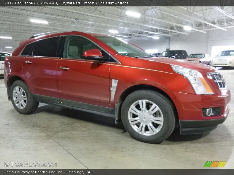 Crystal Red Tintcoat / Shale/Brownstone 2012 Cadillac SRX Luxury AWD