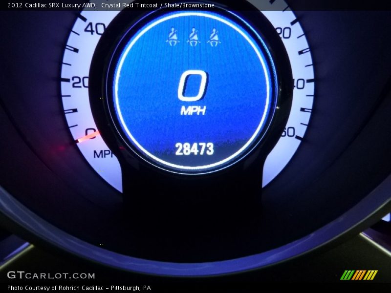 Crystal Red Tintcoat / Shale/Brownstone 2012 Cadillac SRX Luxury AWD