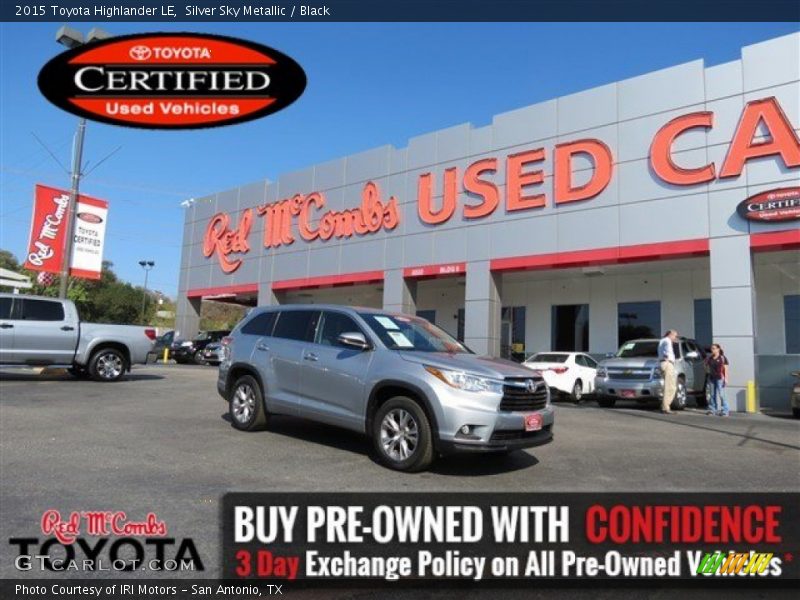 Silver Sky Metallic / Black 2015 Toyota Highlander LE