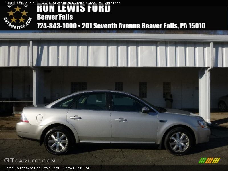 Silver Birch Metallic / Medium Light Stone 2008 Ford Taurus SEL AWD