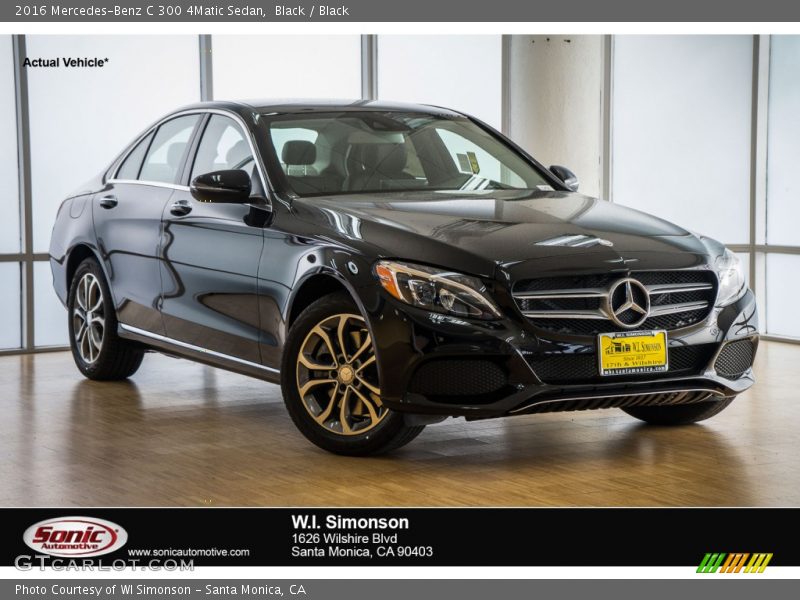 Black / Black 2016 Mercedes-Benz C 300 4Matic Sedan