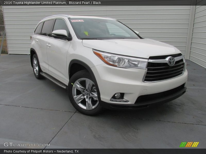 Blizzard Pearl / Black 2016 Toyota Highlander Limited Platinum