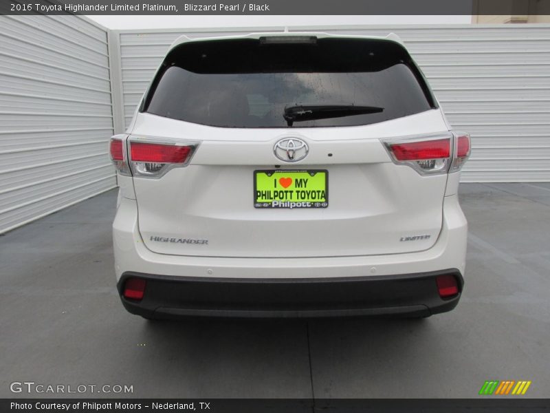 Blizzard Pearl / Black 2016 Toyota Highlander Limited Platinum