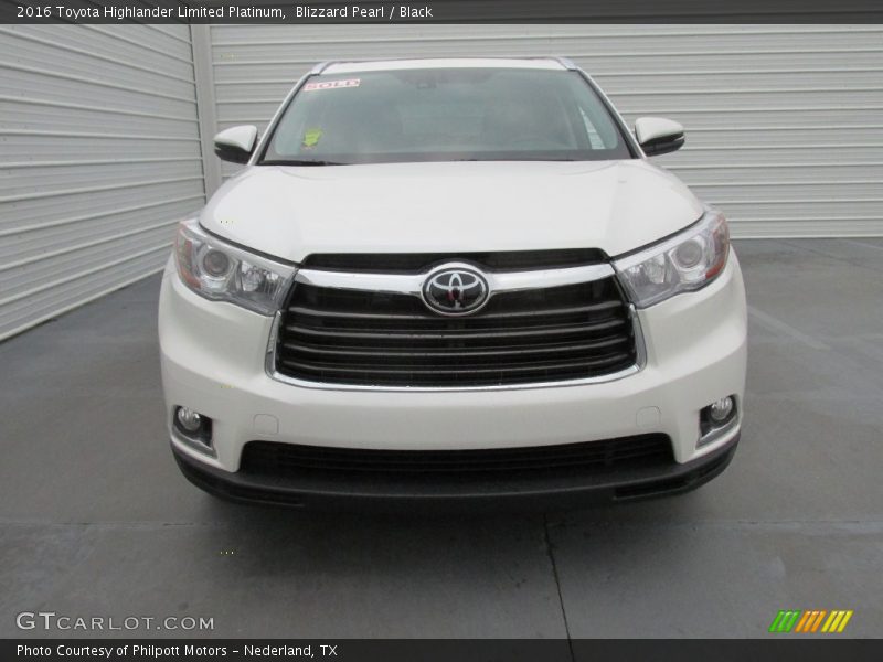 Blizzard Pearl / Black 2016 Toyota Highlander Limited Platinum