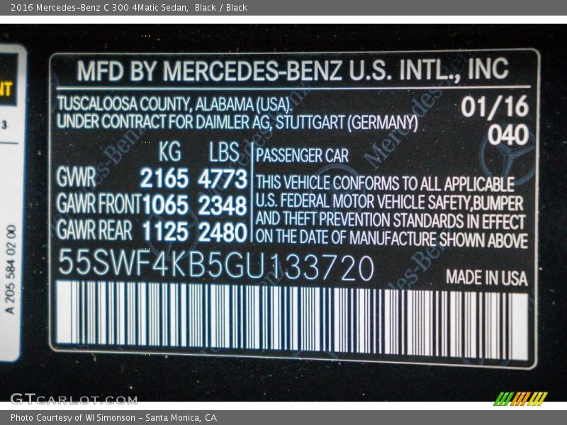 Black / Black 2016 Mercedes-Benz C 300 4Matic Sedan