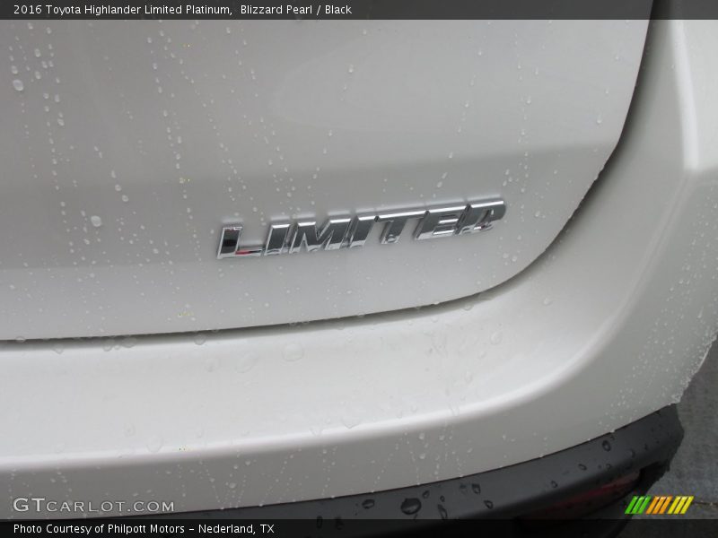 Blizzard Pearl / Black 2016 Toyota Highlander Limited Platinum