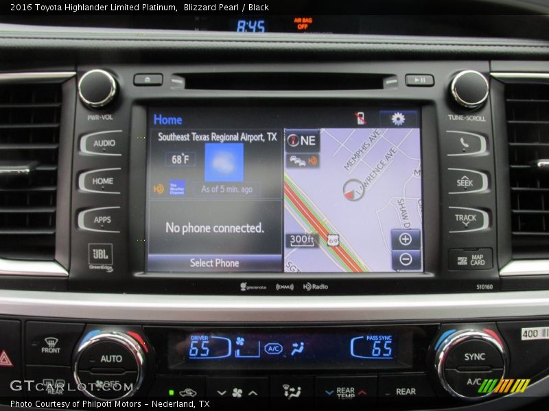 Blizzard Pearl / Black 2016 Toyota Highlander Limited Platinum