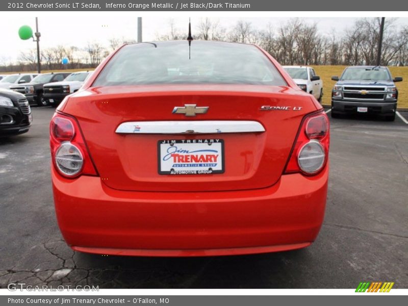Inferno Orange Metallic / Jet Black/Dark Titanium 2012 Chevrolet Sonic LT Sedan
