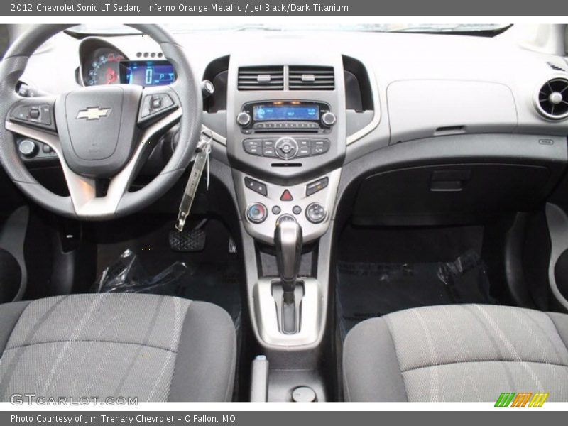 Inferno Orange Metallic / Jet Black/Dark Titanium 2012 Chevrolet Sonic LT Sedan