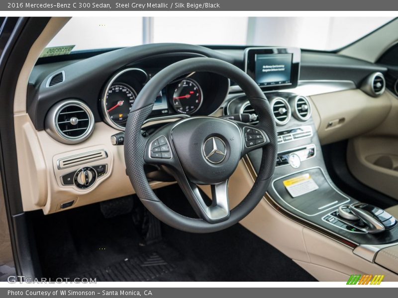 Steel Grey Metallic / Silk Beige/Black 2016 Mercedes-Benz C 300 Sedan