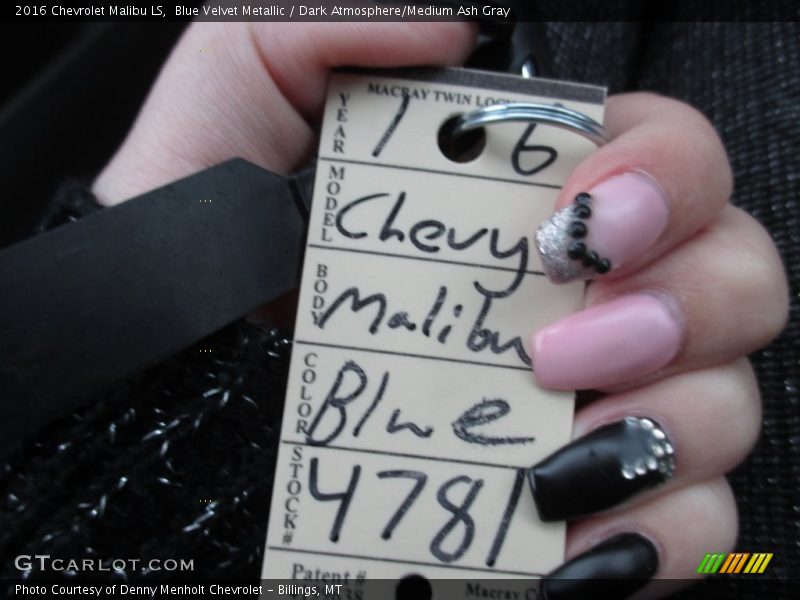 Blue Velvet Metallic / Dark Atmosphere/Medium Ash Gray 2016 Chevrolet Malibu LS