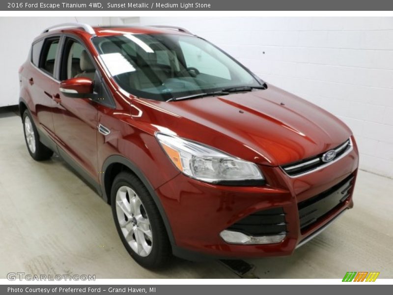 Sunset Metallic / Medium Light Stone 2016 Ford Escape Titanium 4WD