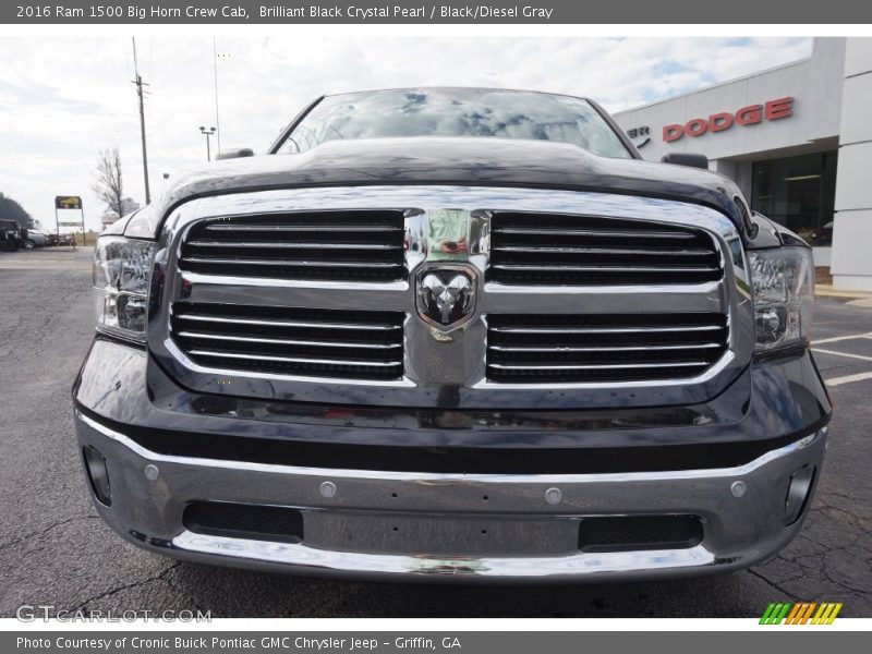 Brilliant Black Crystal Pearl / Black/Diesel Gray 2016 Ram 1500 Big Horn Crew Cab