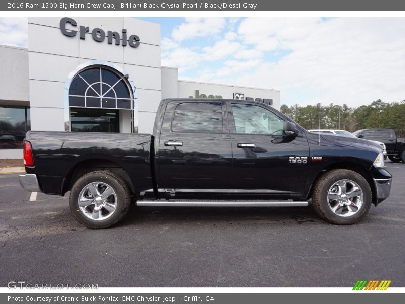 Brilliant Black Crystal Pearl / Black/Diesel Gray 2016 Ram 1500 Big Horn Crew Cab