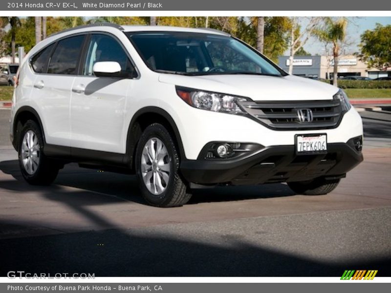 White Diamond Pearl / Black 2014 Honda CR-V EX-L
