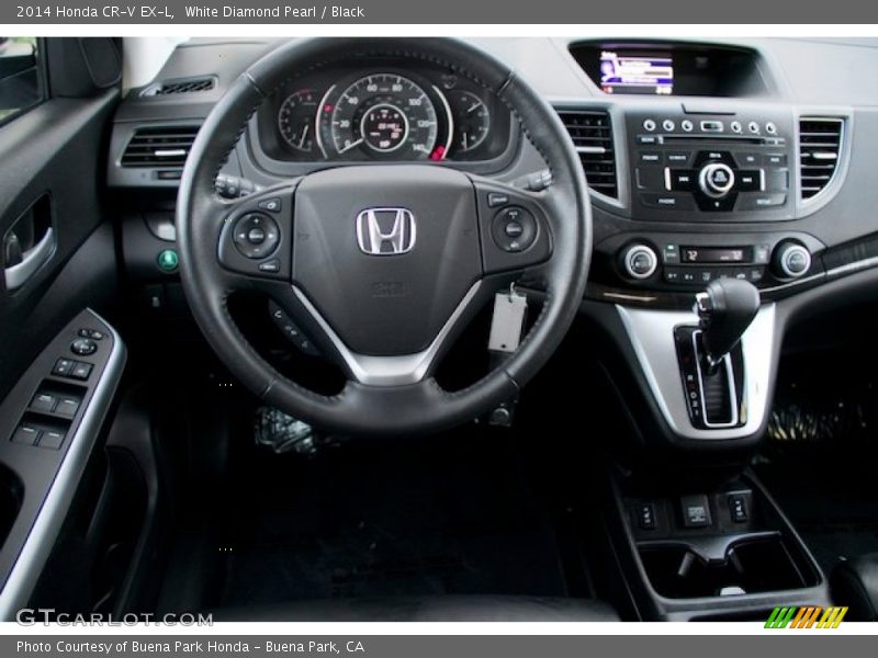 White Diamond Pearl / Black 2014 Honda CR-V EX-L
