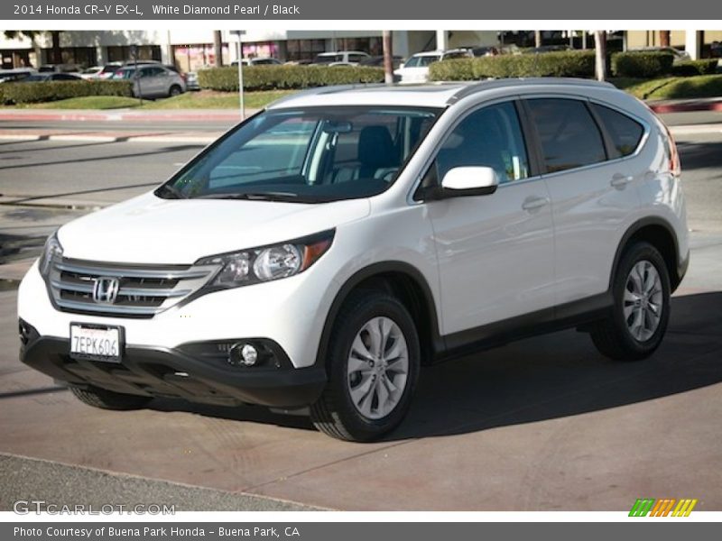 White Diamond Pearl / Black 2014 Honda CR-V EX-L