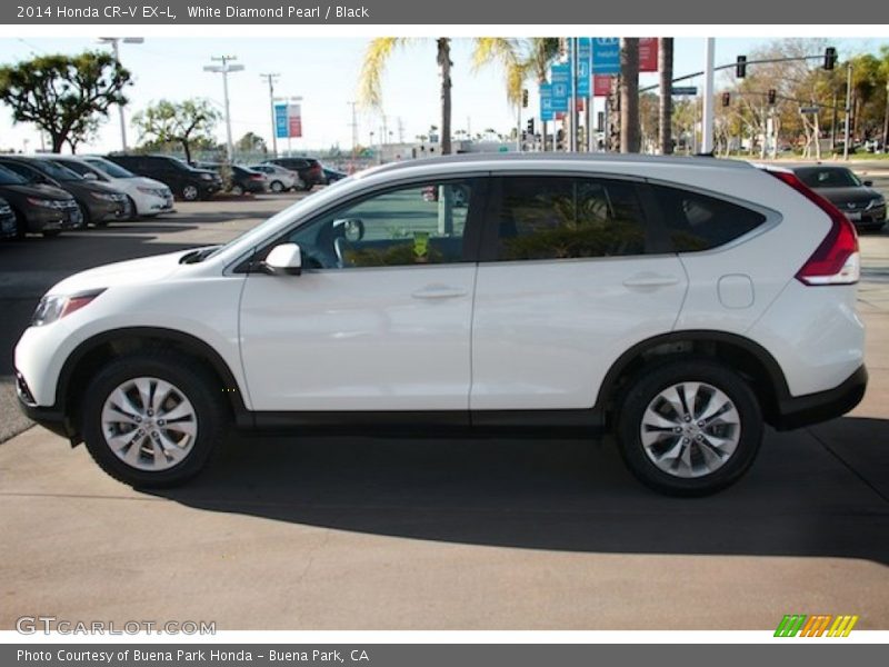 White Diamond Pearl / Black 2014 Honda CR-V EX-L